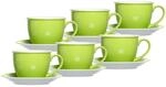 Ritzenhoff & Breker DOPPIO Milchkaffeetassen mit Untertassen 350 ml 6er Set Gr&uuml;n