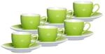 Ritzenhoff & Breker DOPPIO Espressotassen mit Untertassen 80 ml 6er Set Gr&uuml;n