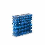 Relaxdays Weihnachtskugeln Kunststoff Blau 150er Set 4 cm bis 7 cm