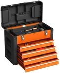 HOMCOM Werkzeugkiste Leer 49 x 25 x 40 cm Werkzeugkasten mit 4 Schubladen
