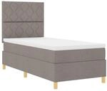 vidaXL Boxspringbett mit Kopfteil Taupe 100 x 200 cm Stoff 3339676