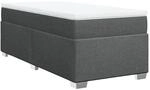 vidaXL Boxspringbett mit Matratze Dunkelgrau 80x200 cm Stoff2097039