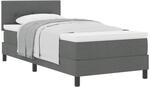 vidaXL Boxspringbett mit Matratze Dunkelgrau 80 x 200 cm Stoff 3338644