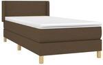 vidaXL Boxspringbett mit Matratze Dunkelbraun 90x190 cm Stoff 3130076