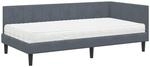 vidaXL Eckbettgestell mit Matratze Dunkelgrau 100 x 200 cm Samt 3393909