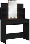 vidaXL Schminktisch mit LED-Leuchten Schwarz 96x40x142 cm