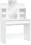 vidaXL Schminktisch mit LED-Leuchten Wei&szlig; 96x40x142 cm