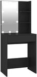 vidaXL Schminktisch mit LED Schwarz 60x40x140 cm
