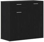 vidaXL Sideboard Schwarz Eichen-Optik 80x36x75 cm Holzwerkstoff 862010
