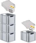 PROREGAL Spar Set 4x Eurobox Nextgen Economy Mit Scharnierdeckel & Gelben