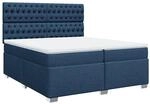vidaXL Boxspringbett mit Matratze Blau 200x200 cm Stoff 3292908