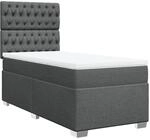 vidaXL Boxspringbett mit Matratze Dunkelgrau 80x200 cm Stoff2105590