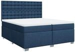 vidaXL Boxspringbett mit Matratze Blau 200x200 cm Stoff 3290615
