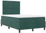 vidaXL LED Boxspringbett mit Matratze Dunkelgr&uuml;n 120 x 190 cm Stoff 3343235