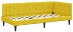 vidaXL Eckbettgestell mit Kopfteil Gelb 90 x 190 cm Stoff 42016424