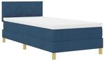vidaXL Boxspringbett mit Matratze mit Kopfteil Blau 100 x 200 cm Stoff 3338978