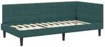 vidaXL Eckbettgestell mit Kopfteil Dunkelgr&uuml;n 90 x 190 cm Stoff 42016420