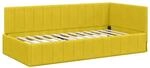 vidaXL Eckbettgestell mit Kopfteil Gelb 90 x 200 cm Stoff 42016313