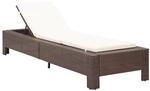 Furnicato Sonnenliege Mit Auflage Braun Poly Rattan