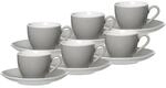 Ritzenhoff & Breker DOPPIO Espressotassen mit Untertassen 80 ml 6er Set Grau