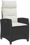 vidaXL Gartensessel mit Beistelltisch Verstellbar Schwarz Poly Rattan 4108270