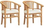vidaXL Gartenst&uuml;hle 2 Stk Braun 63 x 58 x 89 cm Teak-Massivholz 42008384