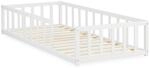 Homestyle4u Bodenbett 90x200 in Wei&szlig; mit Lattenrost 2523