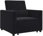 vidaXL Einzel-Schlafsofa mit R&auml;dern Schwarz 90 x 165 x 87 cm Samt 42002703