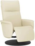 vidaXL Relaxsessel mit Fu&szlig;teil Creme Kunstleder 356545