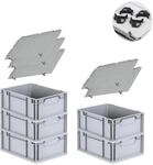 PROREGAL Spar Set 5x Eurobox Nextgen Economy Mit Auflagedeckel & 4x
