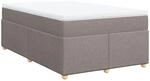 vidaXL Boxspringbett mit Matratze Taupe 120x200 cm Stoff 3285370