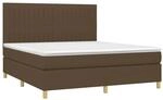 vidaXL Boxspringbett mit Matratze & LED Dunkelbraun 160x200 cm Stoff 3135608