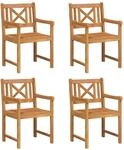 vidaXL Gartenst&uuml;hle 4 St&uuml;ck 56x55,5x90 cm Massivholz Akazie 3324846