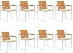 vidaXL Gartenst&uuml;hle 8 Stk mit Kissen Massivholz Akazie 3078526
