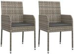 vidaXL Gartenst&uuml;hle mit Kissen 2 Stk Poly Rattan Grau 319886