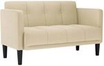 vidaXL Zweisitzer-Sofa Creme 111 cm Stoff 4100565