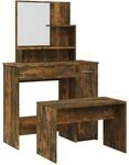 vidaXL Schminktisch-Set R&auml;uchereiche 86,5x35x136 cm