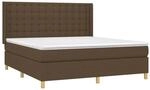 vidaXL Boxspringbett mit Matratze & LED Dunkelbraun 160x200 cm Stoff 3139208