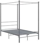vidaXL Himmelbett Grau Metall 140x200 cm651112