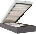 vidaXL Ottoman-Bett ohne Matratze Grau 90x200 cm Kunstleder 3310782