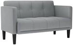 vidaXL Zweisitzer-Sofa Hellgrau 111 cm Stoff 4100560