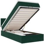 vidaXL Ottomane Bett mit Matratze & LEDs Dunkelgr&uuml;n 80x200 cm Samt 3312587