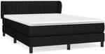 vidaXL Boxspringbett mit Matratze Schwarz 140x190 cm Stoff1467929