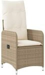 vidaXL Gartensessel mit Kissen Verstellbar Beige Poly Rattan