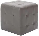 vidaXL Nachttische 2 Stk Grau 30x30x30 cm Kunstleder Modell 1