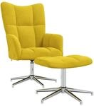 vidaXL Relaxsessel mit Hocker Senfgelb Samt Modell 8