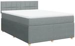 vidaXL Boxspringbett mit Matratze Hellgrau 140x190 cm Stoff 3287451