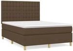 vidaXL Boxspringbett mit Matratze Dunkelbraun 140x200 cm Stoff1367563