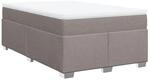 vidaXL Boxspringbett mit Matratze Taupe 120x200 cm Stoff 3285127
