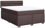 vidaXL Boxspringbett mit Matratze Dunkelbraun 140x200 cm Stoff2107858
